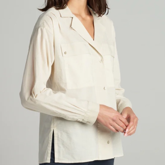 Rowan Fay Utility Cotton Camp Shirt Bone/Cream Large NWOT - Picture 5 of 12